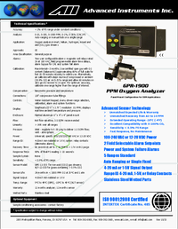 Thumbnail of document Manual - GPR-1900 Oxygen Analyzer